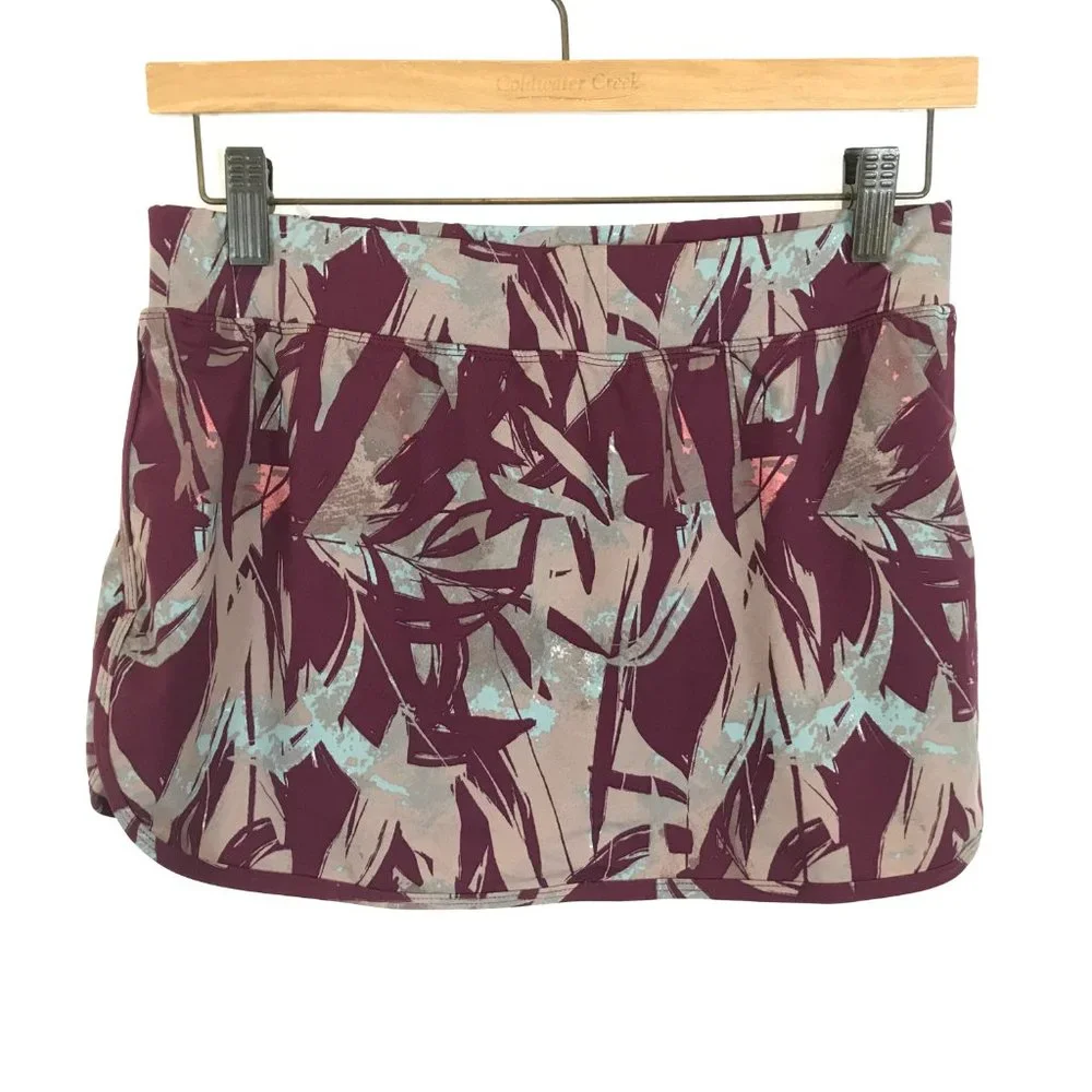 NWT Womens Size 4 Garnet Hill Purple Floral Multicolor Signature Swim Skirt